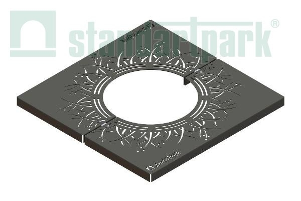 Решетка приствольная стальная квадратная внутренний диаметр 600 мм 37011100-Т Standartpark