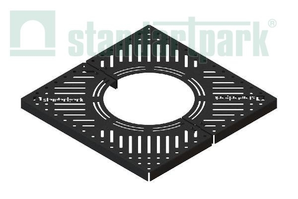 Решетка приствольная стальная квадратная внутренний диаметр 500 мм 37000100-Л Standartpark